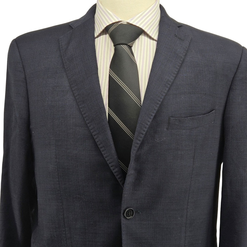 John Varvatos U.S.A. Suit Jacket Mens 40 Blue Wool Slim Single-Breasted